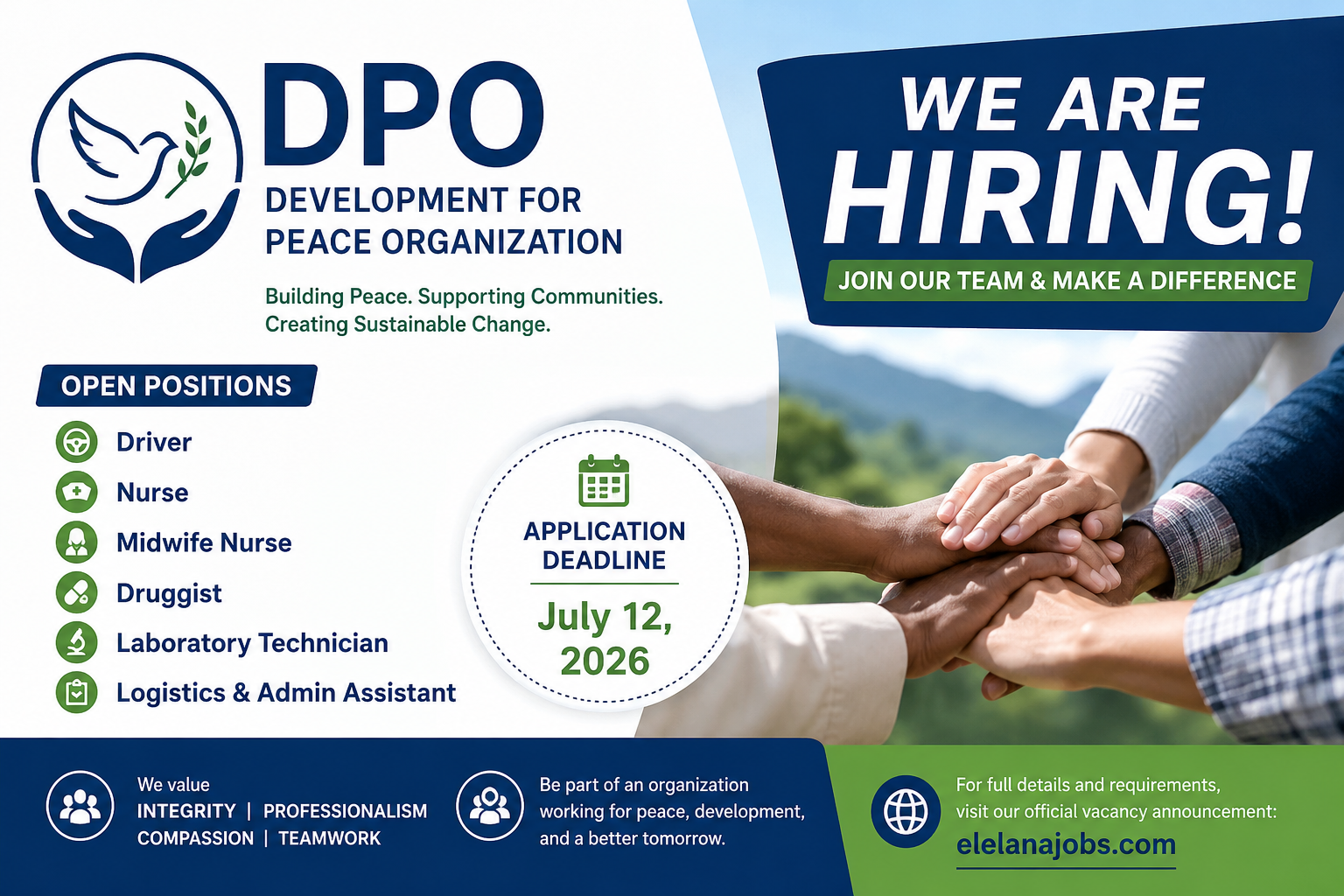 Development for Peace Organization Development for Peace Organization DPO NGO Jobs 2026 in Ethiopia