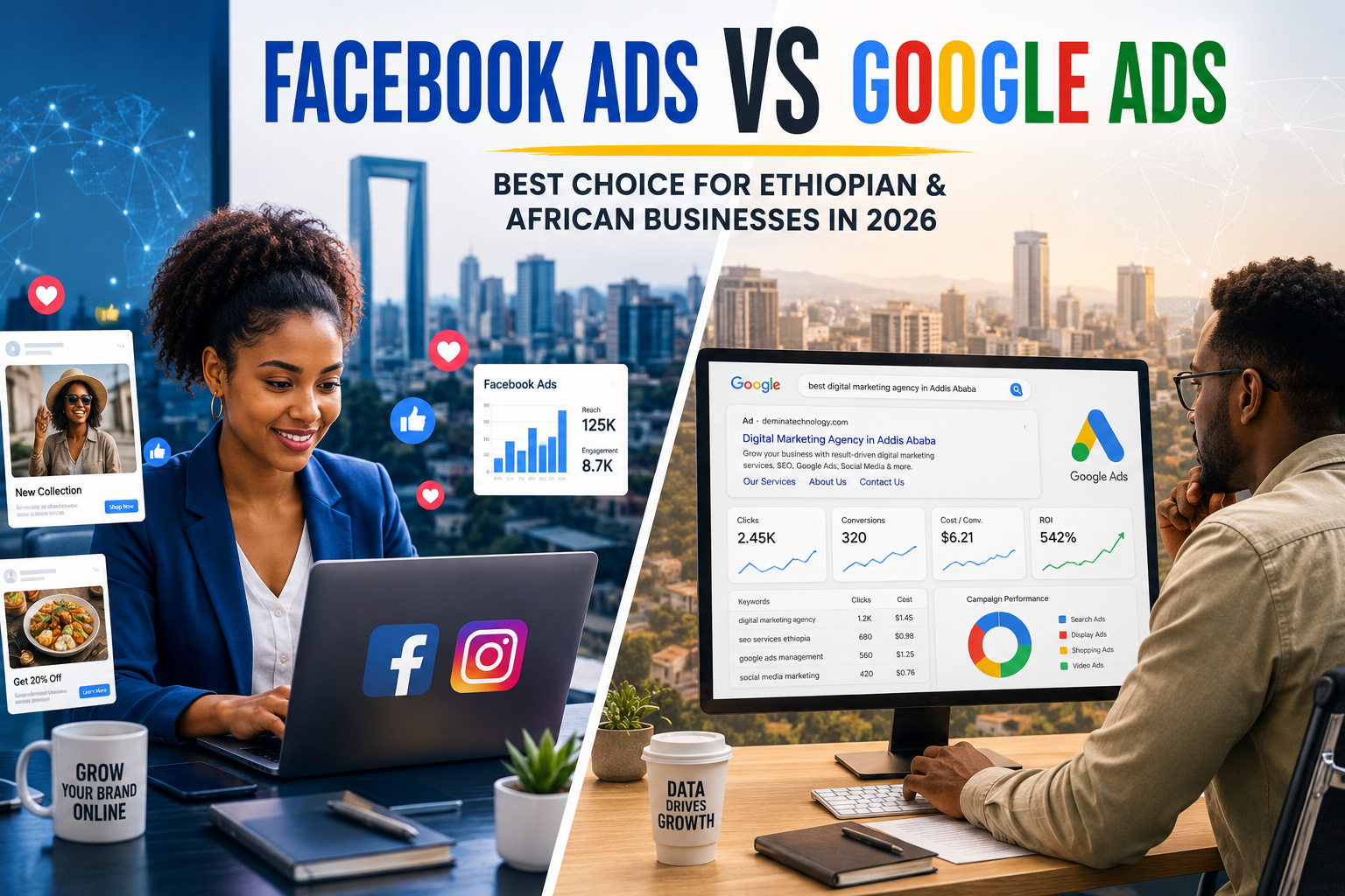 Facebook Ads vs Google Ads Facebook Ads vs Google Ads: Best Choice for Africa (2026)