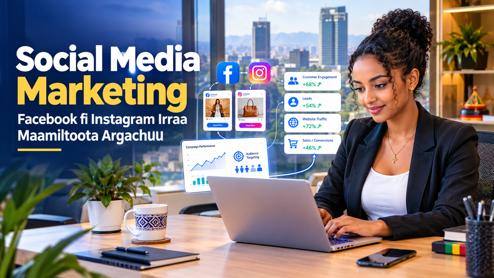 social media marketing Social Media Marketing: Facebook fi Instagram Irraa Maamiltoota Argachuu